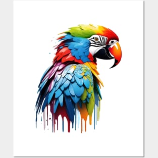 Parrot Head Dripping Rainbow Graffiti Posters and Art